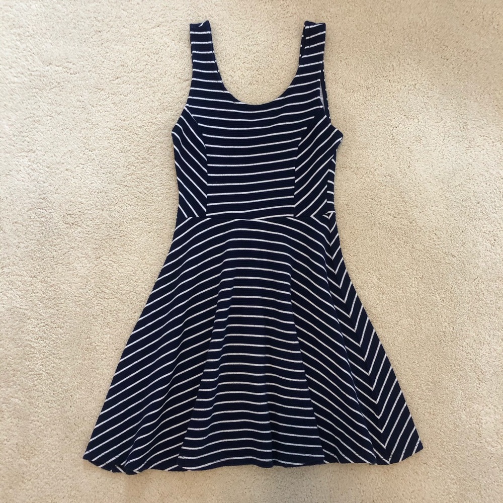 Nordstrom LUSH Navy Blue/White Striped Dress (XS)